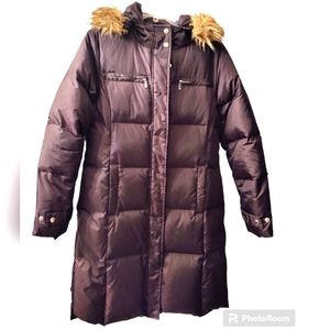 Michael Kors Brown Hooded Puffer  Coat Size M